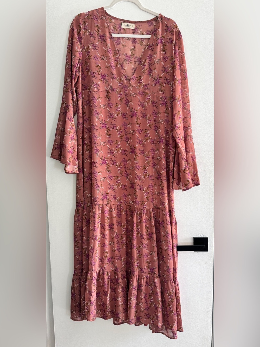 NATURAL LIFE Dance with Me Dusty Rose Floral Long Sleeve Maxi Dress